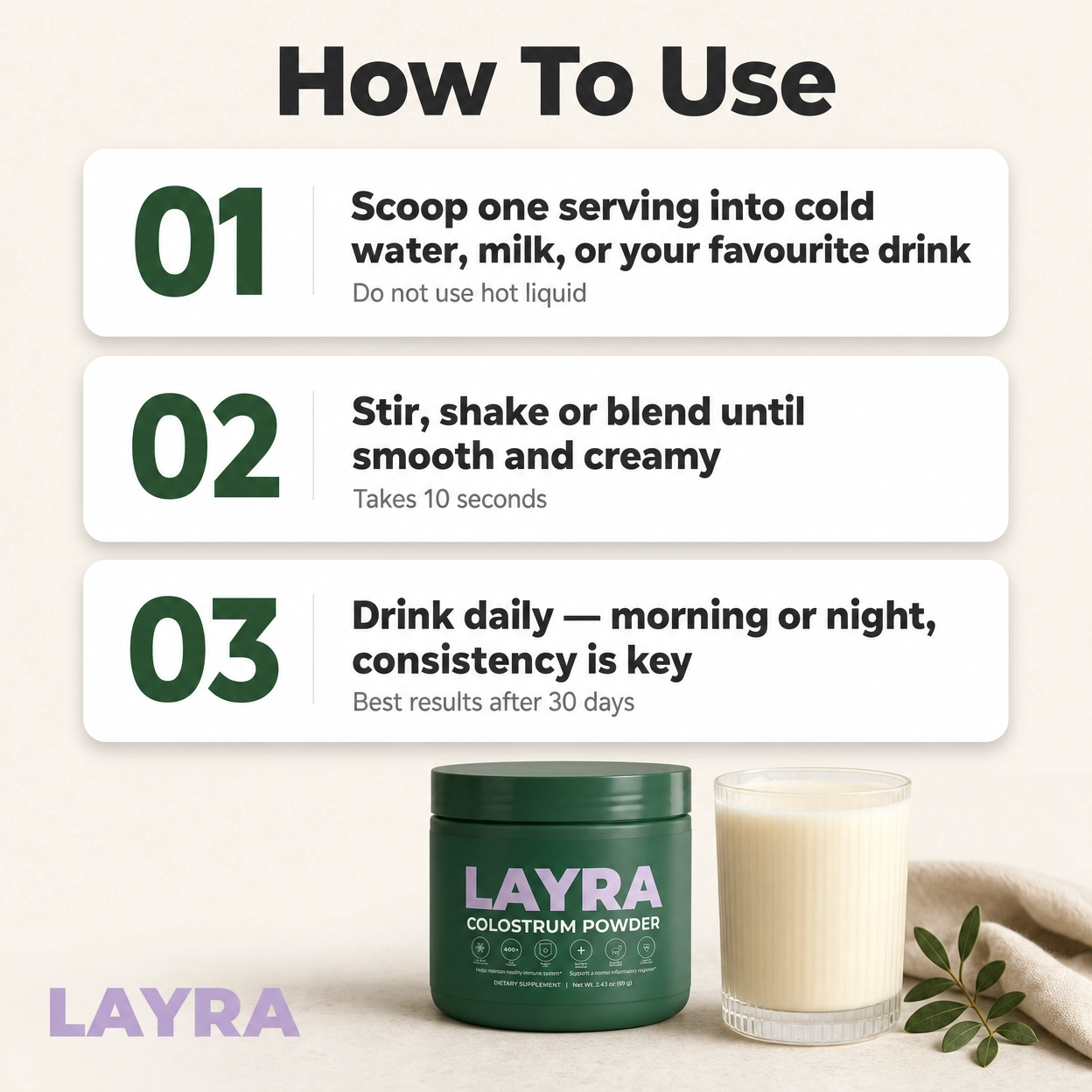 LAYRA Bovine Colostrum